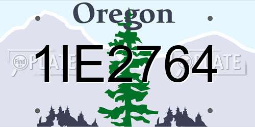 1IE2764 Oregon License Plate