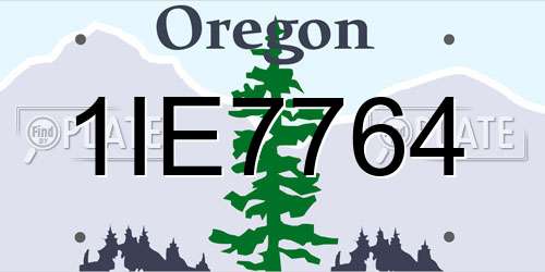 1IE7764 Oregon License Plate