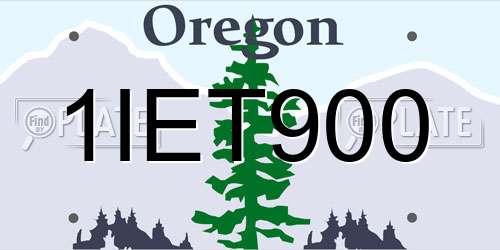 1IET900 Oregon License Plate