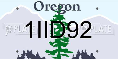 1IID92 Oregon License Plate