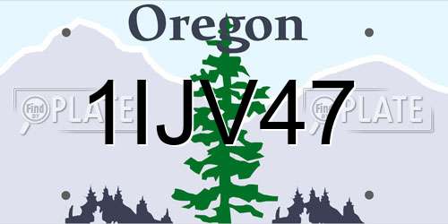 1IJV47 Oregon License Plate