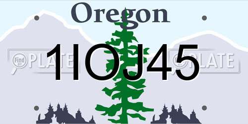 1IOJ45 Oregon License Plate