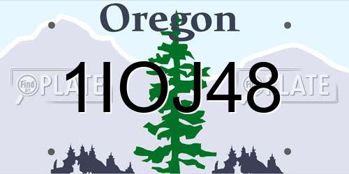 1IOJ48 Oregon License Plate