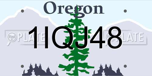 1IQJ48 Oregon License Plate