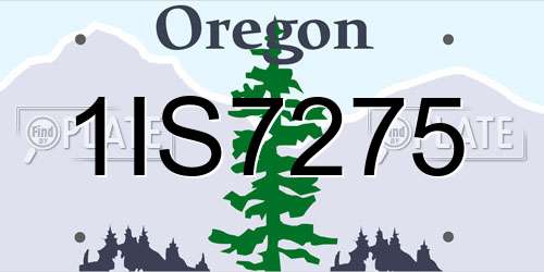 1IS7275 Oregon License Plate