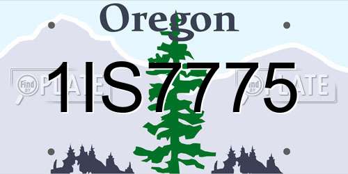1IS7775 Oregon License Plate