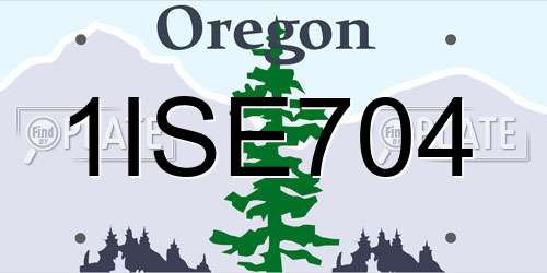 1ISE704 Oregon License Plate