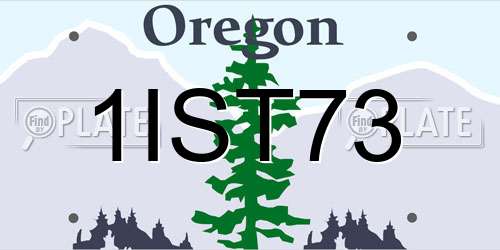 1IST73 Oregon License Plate
