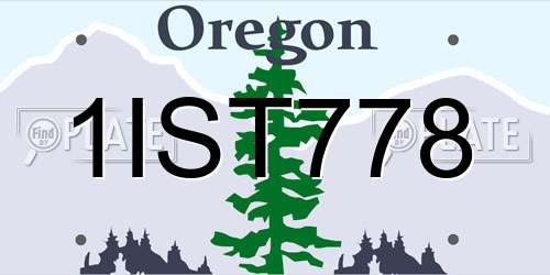 1IST778 Oregon License Plate