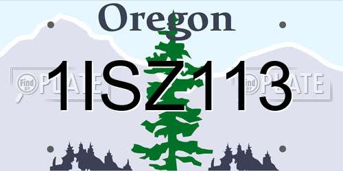 1ISZ113 Oregon License Plate