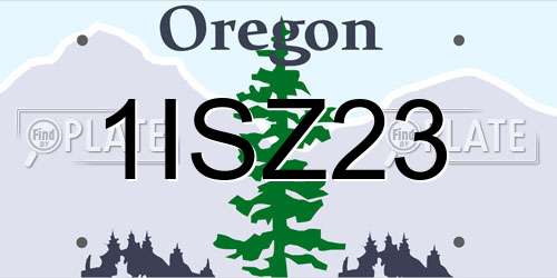 1ISZ23 Oregon License Plate