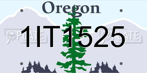 1IT1525 Oregon License Plate