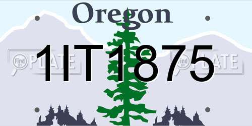 1IT1875 Oregon License Plate