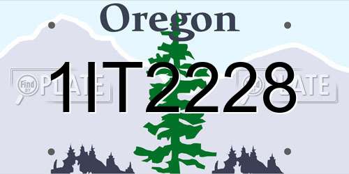 1IT2228 Oregon License Plate