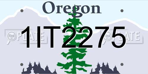1IT2275 Oregon License Plate