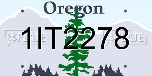 1IT2278 Oregon License Plate
