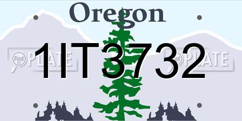 1IT3732 Oregon License Plate