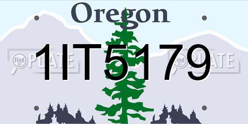 1IT5179 Oregon License Plate