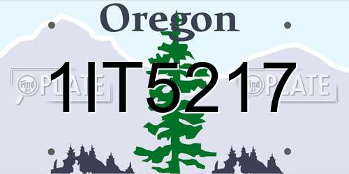 1IT5217 Oregon License Plate