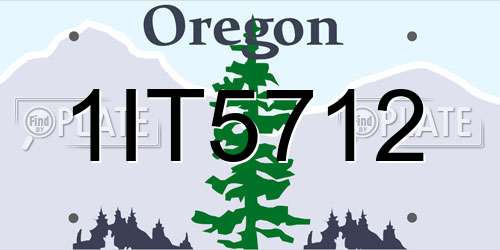 1IT5712 Oregon License Plate
