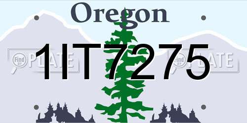 1IT7275 Oregon License Plate