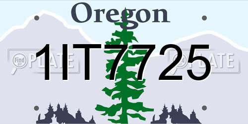 1IT7725 Oregon License Plate