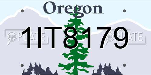 1IT8179 Oregon License Plate