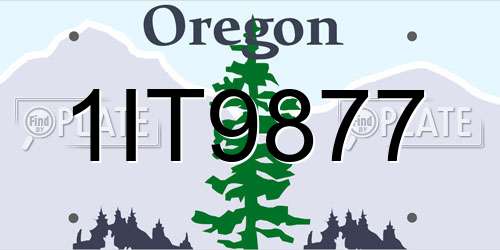 1IT9877 Oregon License Plate