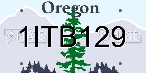 1ITB129 Oregon License Plate
