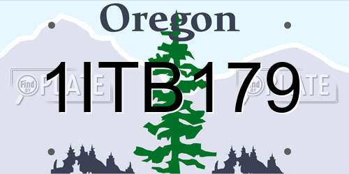 1ITB179 Oregon License Plate