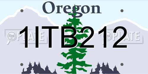 1ITB212 Oregon License Plate
