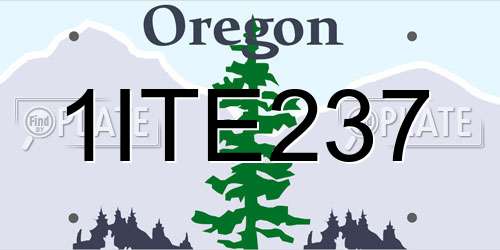 1ITE237 Oregon License Plate