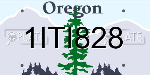 1ITI828 Oregon License Plate
