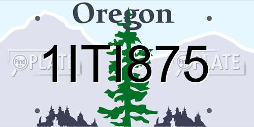 1ITI875 Oregon License Plate