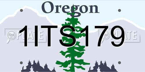 1ITS179 Oregon License Plate