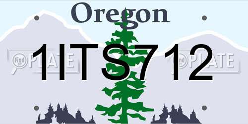 1ITS712 Oregon License Plate