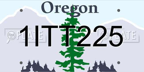 1ITT225 Oregon License Plate