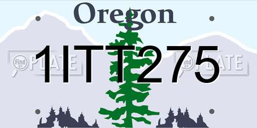 1ITT275 Oregon License Plate