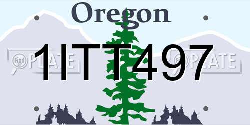 1ITT497 Oregon License Plate