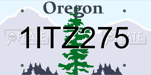 1ITZ275 Oregon License Plate