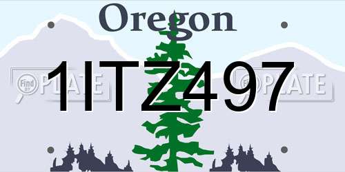 1ITZ497 Oregon License Plate