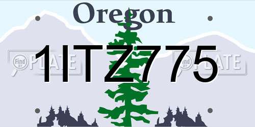 1ITZ775 Oregon License Plate