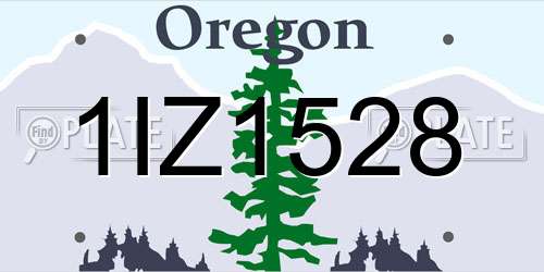 1IZ1528 Oregon License Plate