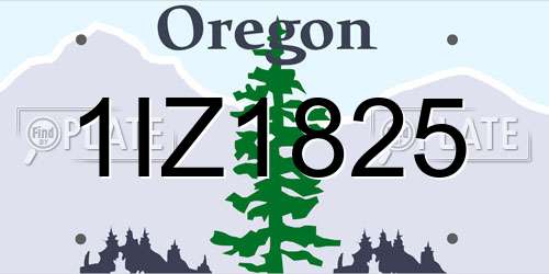 1IZ1825 Oregon License Plate