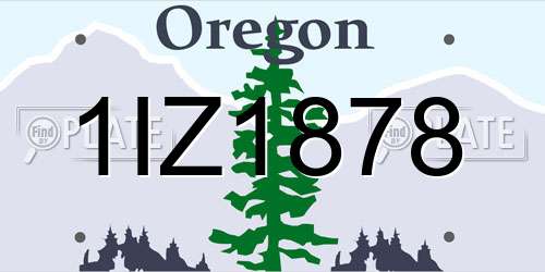 1IZ1878 Oregon License Plate