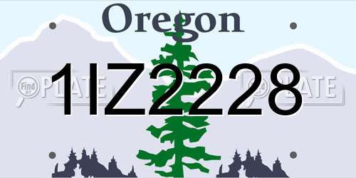 1IZ2228 Oregon License Plate