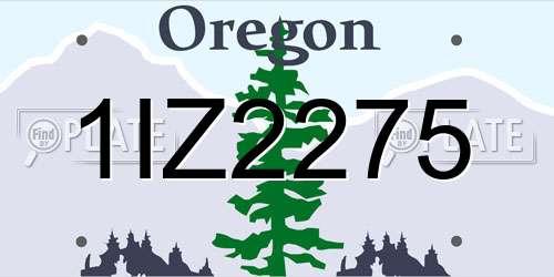 1IZ2275 Oregon License Plate