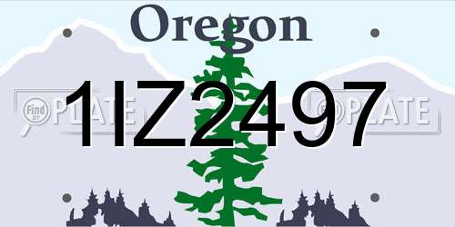 1IZ2497 Oregon License Plate
