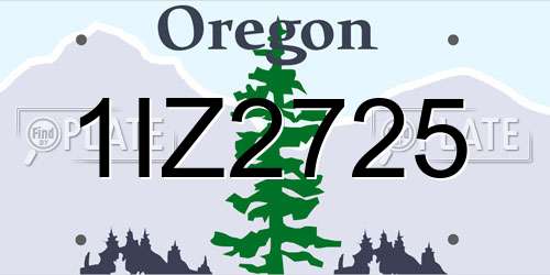 1IZ2725 Oregon License Plate
