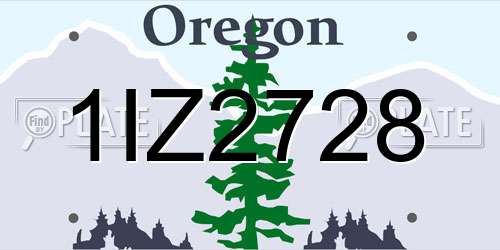 1IZ2728 Oregon License Plate
